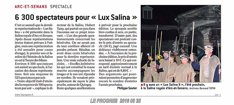 LE PROGRES, 25 Aout 2016