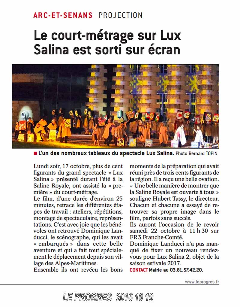 LE PROGRES, 19 Octobre 2016